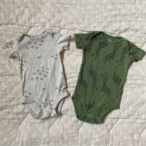 Carter’s Little Planet Organic Short Sleeve Animal Print Bodysuits